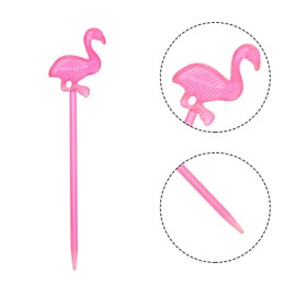 Comicfs 300 Pcs Plastic Flamingo Toothpicks Picks for Appetizers, 3.5'' Fruit Fork Cocktail Sticks Disposable, Cocktail Sticks and Cocktail Picks for Drinks, Pink Flamingo Picks -33