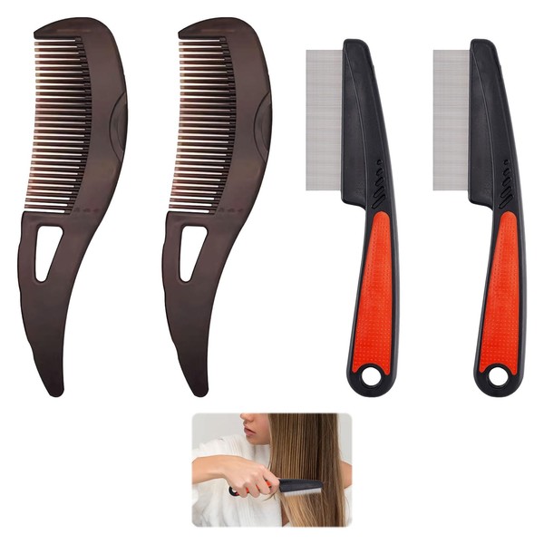Dandruff Comb Remover, 4pc Scalp Comb for Dandruff, Scalp Detox