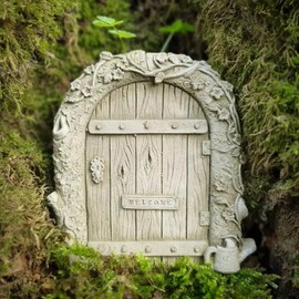 Fyne-Finds Mini Door Stone Wall Plaque Statue Vintage Fairy Angel Garden Outdoor Ornament Decorative Gift
