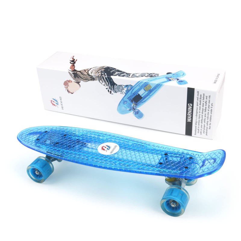 22 Inch Skateboard- with Led Light Up Wheels for Beginners,Complete