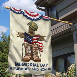 American Flag-Memorial Day Flag Remember And Honor flag TQN1009Fv1, House Flag (29.5" x 39.5")-USA Flags Premium Polyester-Decorative Indoor Outdoor Flag