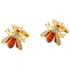 Cufflinks Bee for Men, Cufflinks Bee Crystal Bee Wasp Hornet Cufflinks Tuxedo Shirt Honey Twins French Twins Twins Vintage Punk Rock, No, No