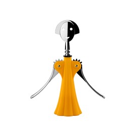 Alessi Anna G. AM01 DY - Design Corkscrew, in Thermoplastic Resin and Chrome-Plated Zamak, Yellow