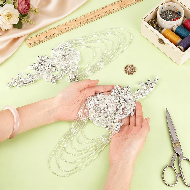 PH PandaHall 1 paio di toppe con perline di strass,