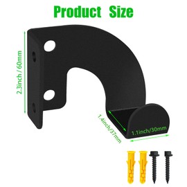 VANROUG 2 Pcs Chainsaw Hanger, Heavy Duty Chainsaw Wall Mount Holder, Organizer Mounted Chainsaw Rack, Chain Saw Hanger for Garden, Garage, Workshop, Black Metal