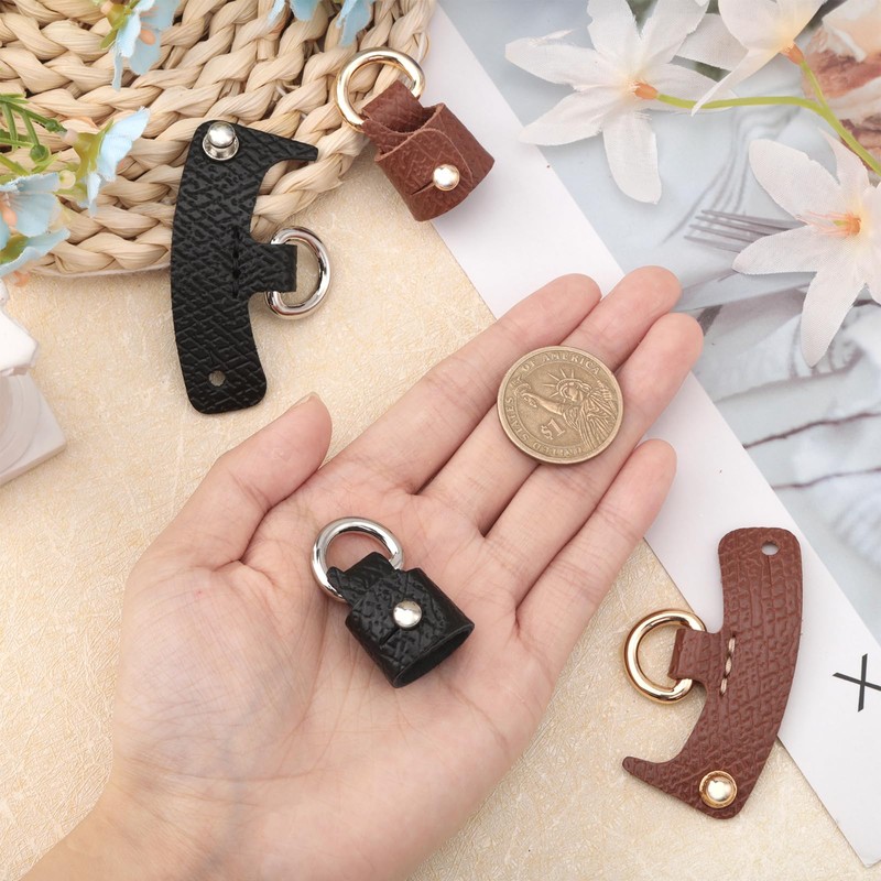 CHGCRAFT 2 Pairs 2 Colours Leather Unadulterated Bag D Ring