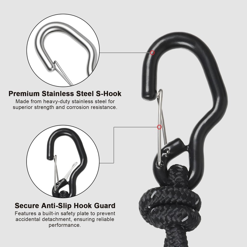 Masterwise 2 PCS Kayak Tie Down Straps with Reflective Stripe