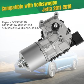 Dexepe Windshield Wiper Motor Compatible with Volkswagen Jetta 2011-2018 Replace 6R1955119A 5C6-955-113A 5C7-955-113D 5C6-955-121A