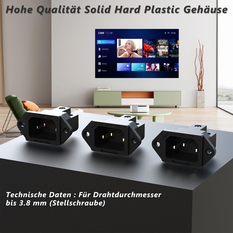 Monosaudio IB70(C) Pure Copper IEC Socket AC 10A 250V Audiophile