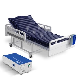 VOCIC Alternating Air Pressure Mattress with Micro-Ventilation Holes, Bed Sore Pads, Electric Quiet Pump System, Sleep Mode, Air Mattress for Hospital Bed-S12VA