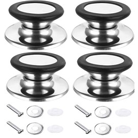 4 Pack Pot Lid Knob Replacement, Black Pot Lid Knobs Set, Heat Resistant and Prevent Static electricity, Easy installation Kitchen Cookware Replacement Pan Lid Holding Handles