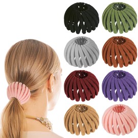 Bird Nest Magic Hair Clip for Women 8 Pcs, Flocking Hair Bun Maker for Hair