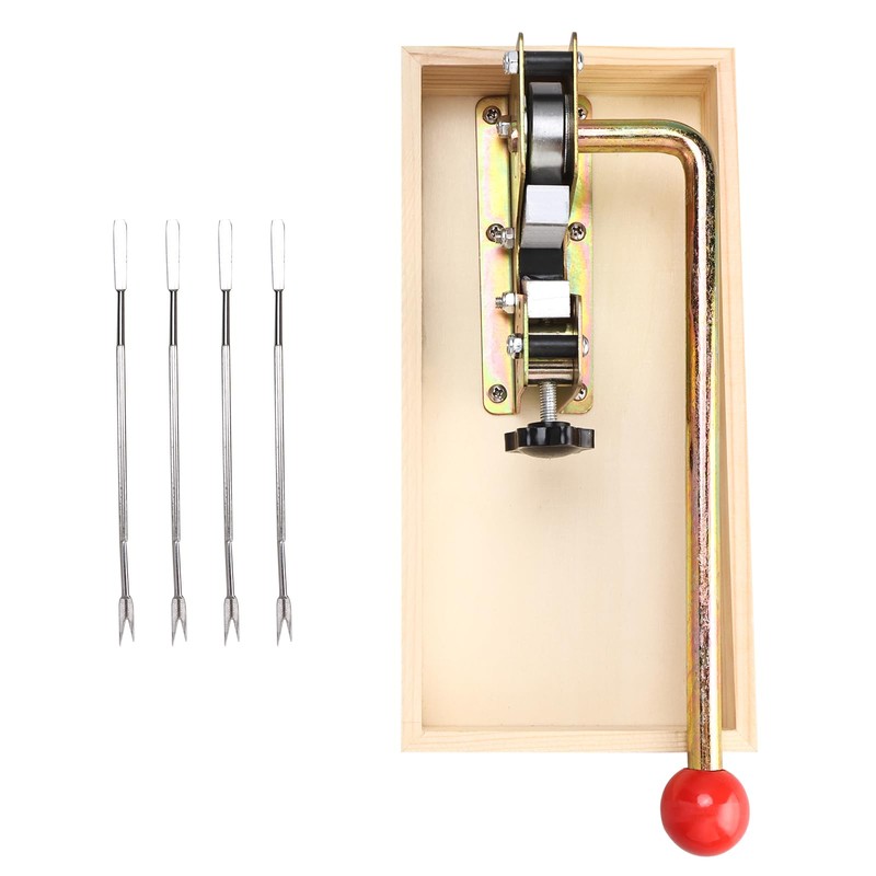 NovelBee Nutcracker with 4 Picks,Heavy Duty Walnut Cracker with Wooden