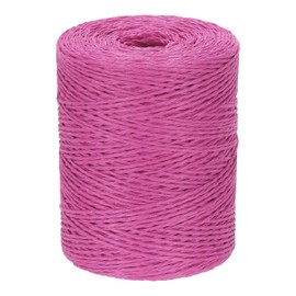 PATIKIL Natural Cotton Raffia Yarn 328 Yard, Crochet Raffia Paper Ribbon for DIY Sun Hat Beach Bag Crochet Yarn Wrapping Knitting, Rose