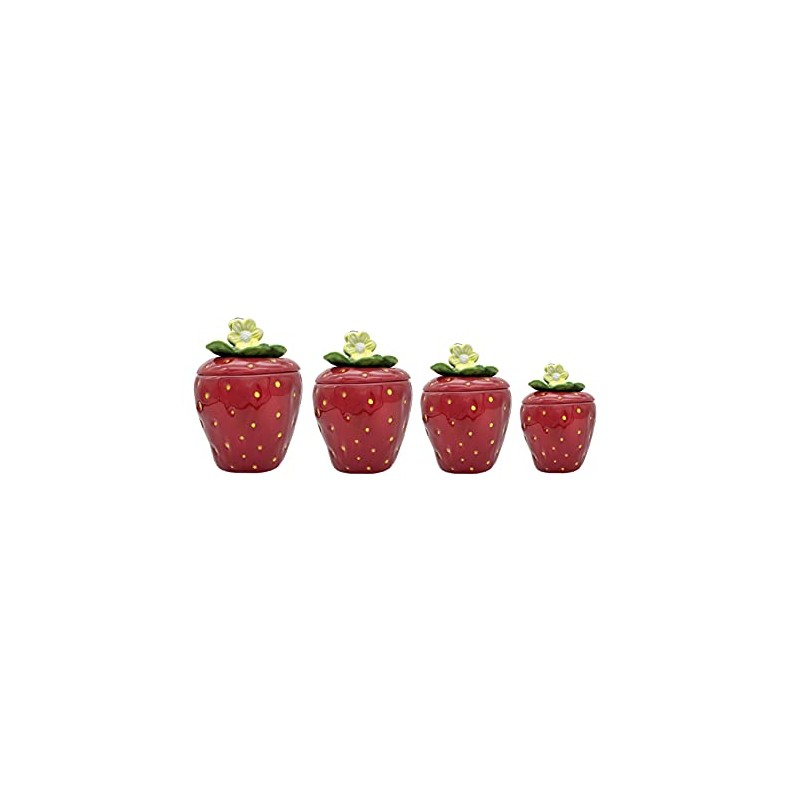 Tuscany Strawberry Shaped, Set of 4 Canisters, 83501 by ACK