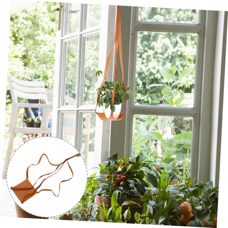 NOLITOY Hanging Planter Leather Sling for Use Flower Pot Holder