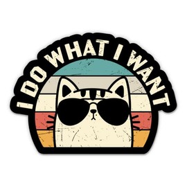 I Do What I Want Stickers - 2 Pack - Waterproof Vinyl for Car, Phone, Water Bottle, Laptop - Funny Cat Decals (2-Pack)