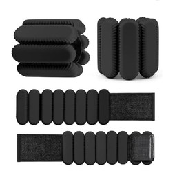 Wrist & Ankle Weights for Women, Adjustable Ankle Weights for Walking, Yoga, Dance, Barre,Gym,Exercise,Pilates,Walking Running (BLACK, 4 LB)