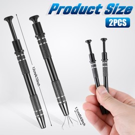 ZEYIYER Pack of 2 Piercing Ball Twister, Jewellery Pickup Tool, Stainless Steel 4-Claw Gripper Tool, Piercing Ball Screws Tool, Bead Gripper Pickup Tool, Piercing Ball Grabber Tool, Stainless Steel