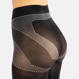 100 DEN OPAQUE MEDIUM SUPPORT FOOTLESS TIGHTS | FACTOR 8 SUPPORT AND SHAPER FOOTLESS TIGHTS | S, M, L, XL | BLACK | ITALIAN HOSIERY (S)