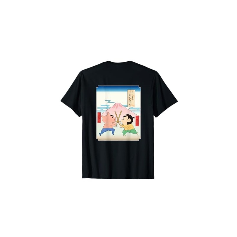 Crayon Shin-chan Samurai Shin-chan VS Buri Burizaemon T-shirt, Black
