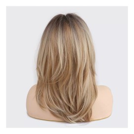 Haircube Pelucas Rubias Longitud Del Hombro Pelucas En Capas