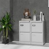 Yizosh 2 Drawer White File Cabinet with Lock, Filing Cabinets