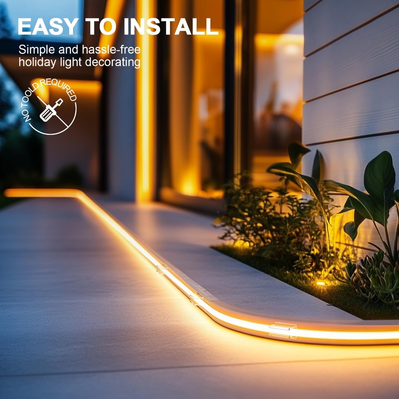 Neon Rope Light Clips Mounting - 24 Pcs Clear Waterproof