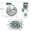 HANDSAMMU 5 inch Indutstrial Casters- Semi Steel Cast Iron Swivel