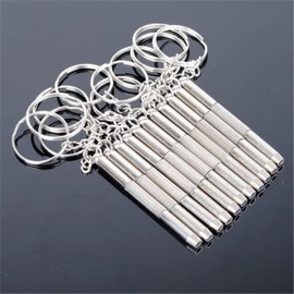 Silver Eyeglass Screwdriver Repair Kit Precision 3 in 1 Mini Screwdrivers Set Keychain Glasses, Sunglasses, Sunglass, Watch, Electronics, Jewelry, Eyeglasses, Flat Head, Phillips, Hex, Hand Tools