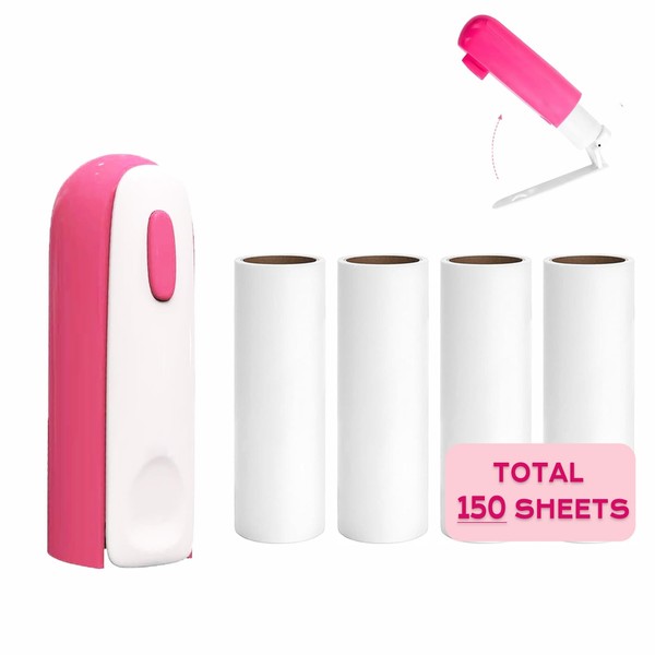 Mini Lint Roller with 150 Sheets, Travel Size Portable Lint