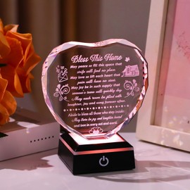 House Warming Gifts New Home Crystal Bless This Home Plaque Best Hosewarming Presents 2025 New House Gifts for Couple Women Men
