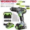 WORKPRO 20V Cordless Drill Driver Kits 3/8'' Keyless Chuck 2.0Ah