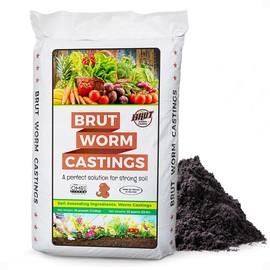 Brut Organic Worm Castings – 30 LB – Natural Nutrients, Fertility Builder, Plant Food for Potting Soil, Garden Soil, Indoor and Outdoor Use