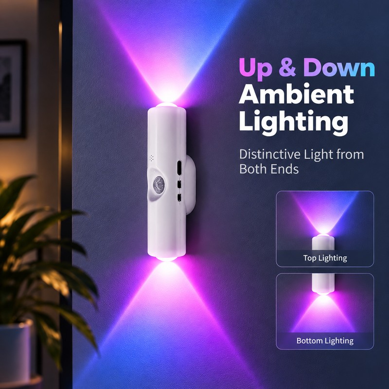 4 Pcs RGB Motion Sensor Night Light for Home –