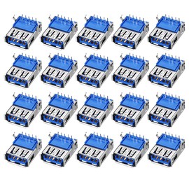 uxcell PCB USB Connector Type-A 3.0 Female Jack 9 Pin Bend Foot 90 Degree 20pcs