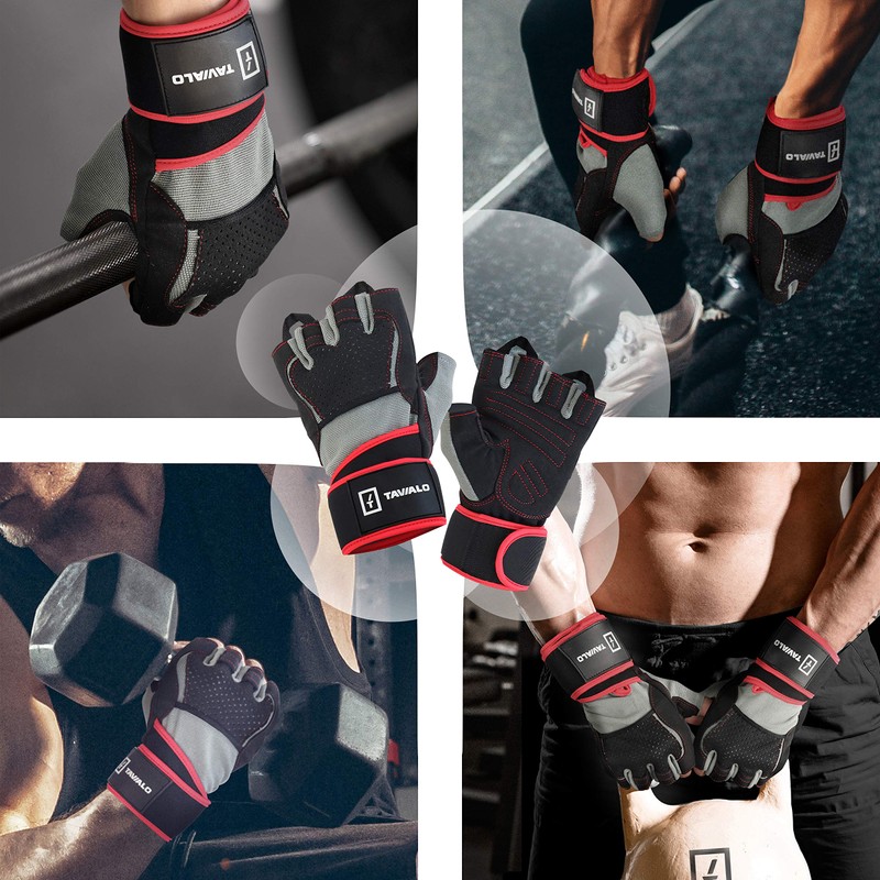 TAVIALO Fitness Gloves Training Gloves for Men Medium (16-19cm) Double