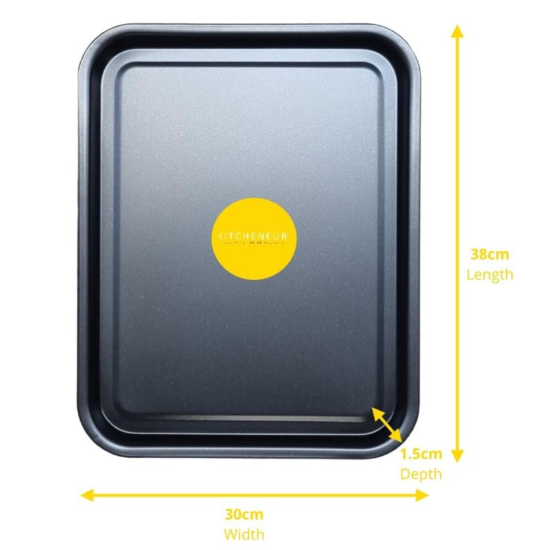 Essentials Baking Tray Set 38cm - Easy Cleaning Baking Tray/Pan,