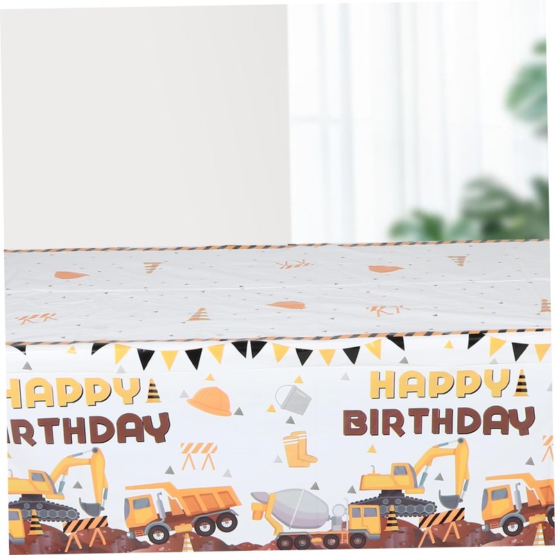 MERRYHAPY Home Decor Construction Plastic Tablecloth Stylish Practical for Parties