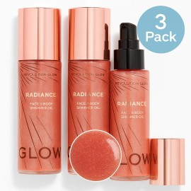 Revolution Glow Radiance Shimmer Oil Face & Body 3 Pack New