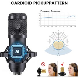 LUVUMVLT Podcasting Equipment Bundle, BM-800 Studio Kit with Voice Converter for Gamers,and All-in-One DJ Mixer Perfect for Laptop Vlog Living Broadcast Live YouTube TikTok (V8K)
