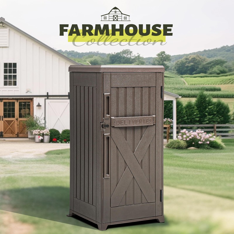 YITAHOME 60-Gallon Secure Package Delivery and Storage Box, Double-Wall Resin,