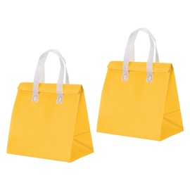 PATIKIL Insulated Lunch Bag, 2 Pack Lunch Box Thermal Leakproof Lunch Cooler Tote Bag for Work Office Camping Picnic, Yellow