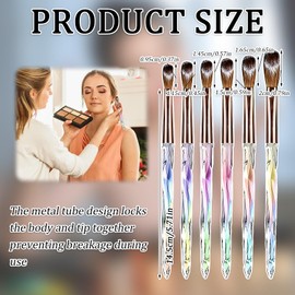 6-Piece Acrylic Nail Brush Set, Premium Nylon Bristles with Metal Tube Design, Crystal Handle for Nail Art & Extensions at Home or Salon