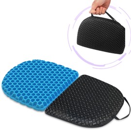 masteymoh Small Foldable Seat Cushion 1 Inch Thick 14 x 9.6 Inches, Portable Gel Seat Cushion for Pressure Relief, Light Seat Cushion for Travel seat cushion, Foldable for Easier Storage