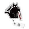 Funny Black Cat Badge Reel, Spooky Black Cat Badge Holder