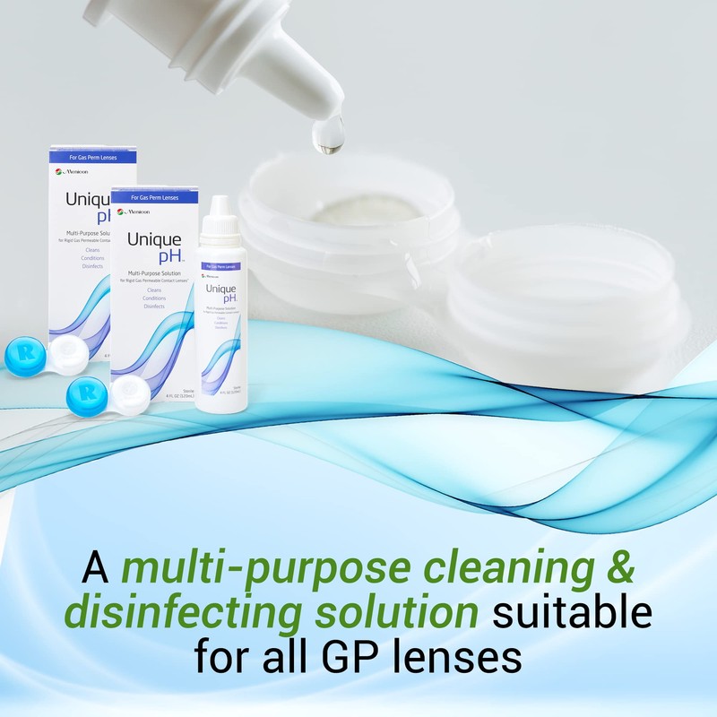 Menicon Unique pH Multi-Purpose Contact Solution + RGP Lens Case,