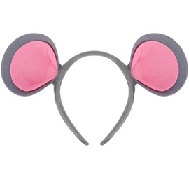 Tihebax Mouse Ears Headband Gray Mouse Ears Rat Ears Headbands for Adult Women Girls Rat Costumes Accessories Fuzzy Mouse Ears for Cosplay, Parties