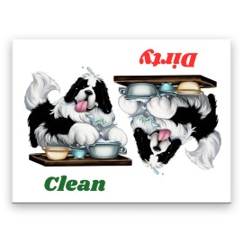 Landseer Clean Dirty 3 1/2" x 2 1/2" Steel Cased DISHWASHER MAGNET
