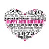 50th Birthday Gift For Women - Fifty Picture Print Poster